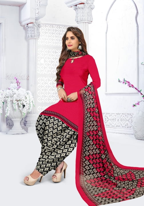 Stylish Rani Pink Color Party Wear Leyon Fancy Printed Salwar Suit