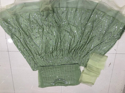 Absolute Light Green Color Festive Wear Georgette Sequence Embroidered Designer Work Lehenga Choli