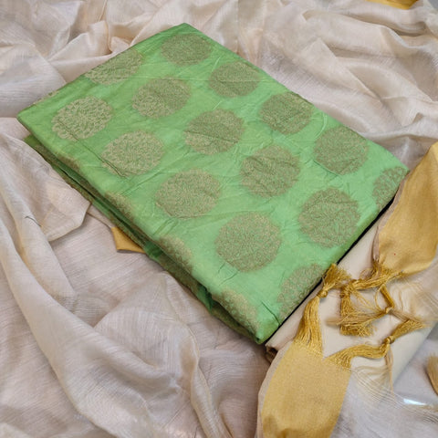 Opulent Light Green Color Function Wear Banarasi Jacquard Designer Dress Material