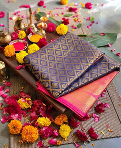 Appealing Violet Color Party Wear Designer Dying Material Grand Pallu Nylon Silk Designer Saree Blouse
