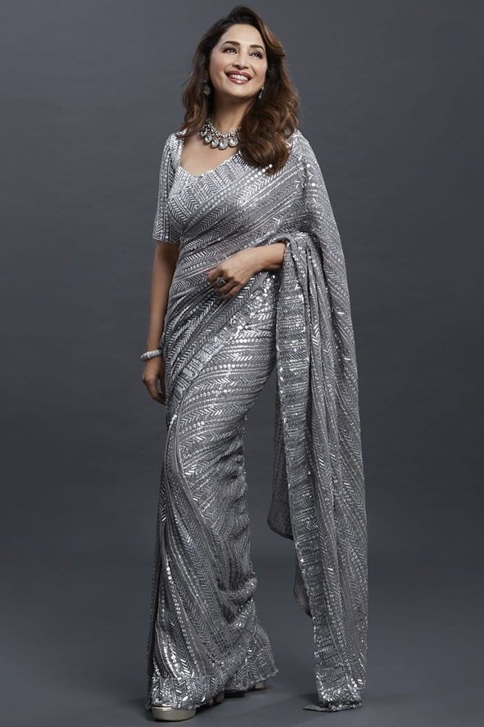 Dazzling Heavy Sequence Work Georgette Designer Sari Blouse
