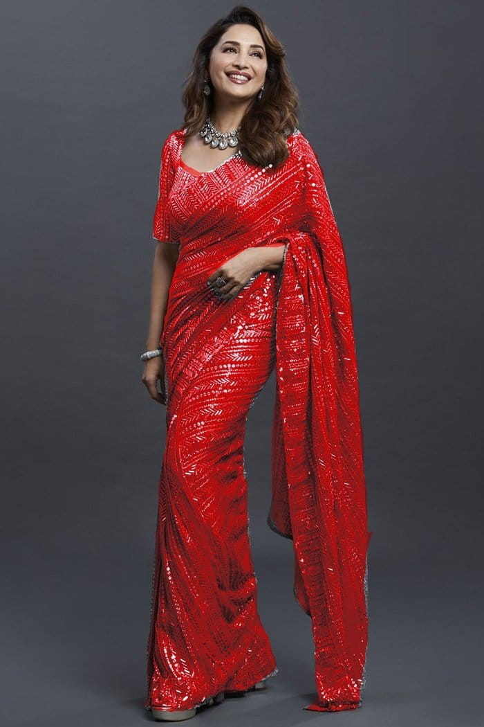 Dazzling Heavy Sequence Work Georgette Designer Sari Blouse
