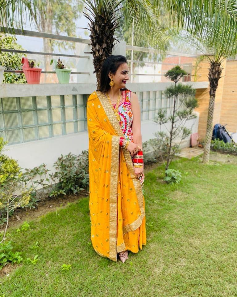 Yellow Color Women's Sharara Plazzo Georgette Suit
