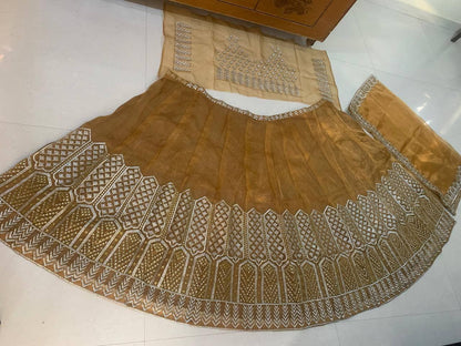 Adorable Mustard Color Festival Wear Organza Embroidered Work Lehenga Choli
