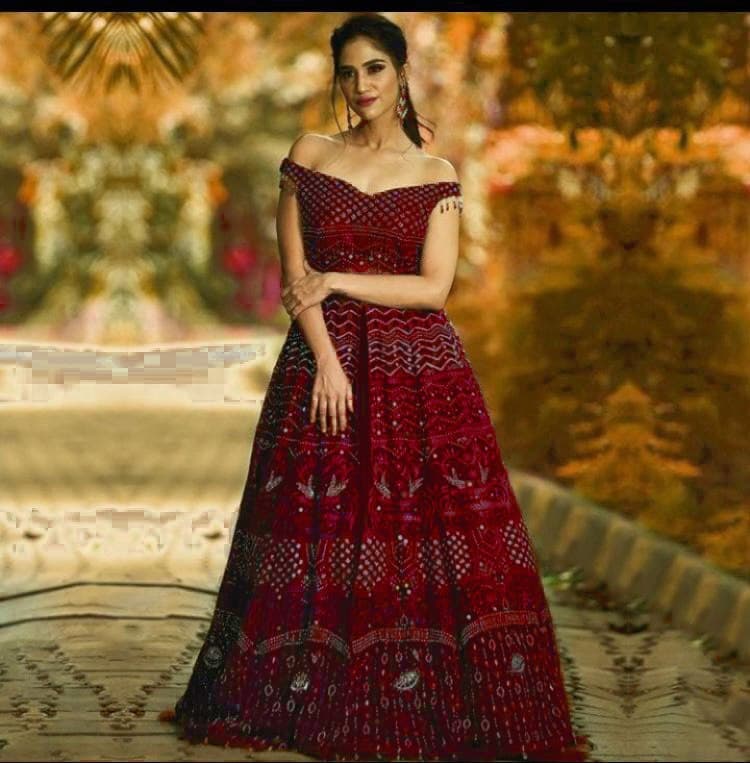 Classic Red Color Georgette Stitched Work Wedding Wear Salwar Suit