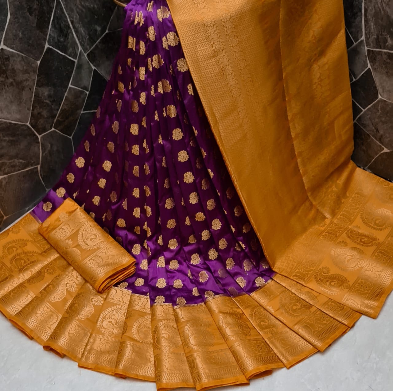 Alluring Wedding Wear Wine Color Pallu Nylon Silk Dying Material Design Saree Blouse
