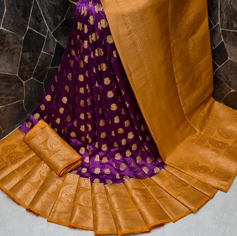 Alluring Wedding Wear Wine Color Pallu Nylon Silk Dying Material Design Saree Blouse