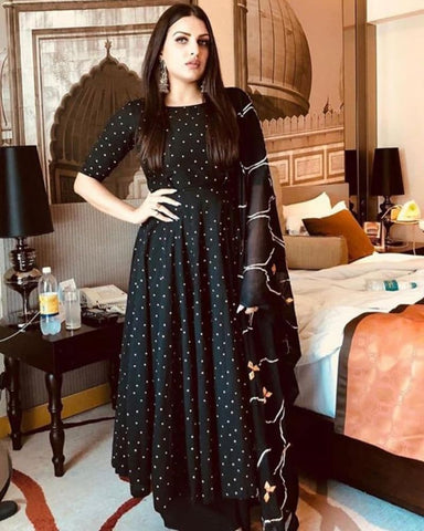 Gorgeous Black Color Casual Wear Printed Georgette Salwar Suit