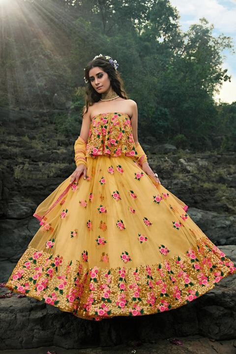 Wonderful Light Yellow Color Designer Net Fancy Sequence Work Lehenga Choli For Function Wear