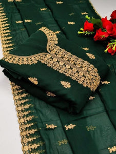 Starling Green Color Georgette Multi Work Running Wear Salwar Suit