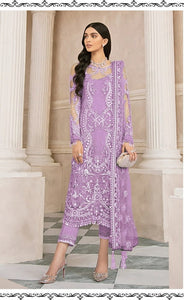 Violet Color Occasion Wear Heavy Net Designer Sequence Embroidered Work Salwar Suit