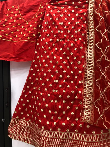 Appealing Red Color Georgette Embroidered Work Lehenga Choli
