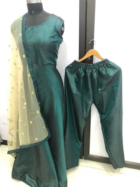 Dazzling Rama Color Tapeta Silk Wedding Wear Salwar Suit