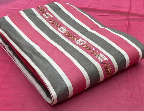 Pink Color Designer Modar Silk Khatli Work Printed Salwar Kameez