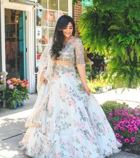 Beautiful White Color Festival Wear Organza Diamond Work Lehenga Choli