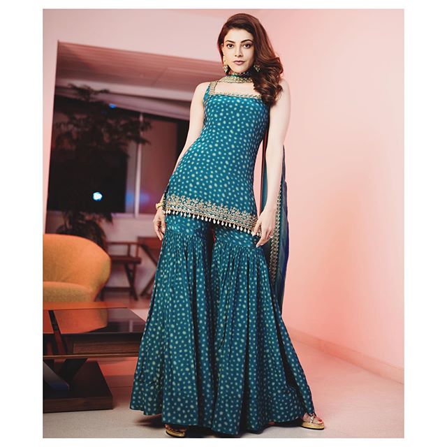 Rama Color Festive Wear Designer Crape Silk Digital Printed Thread Zari  Hand Work Sharara Salwar Suit