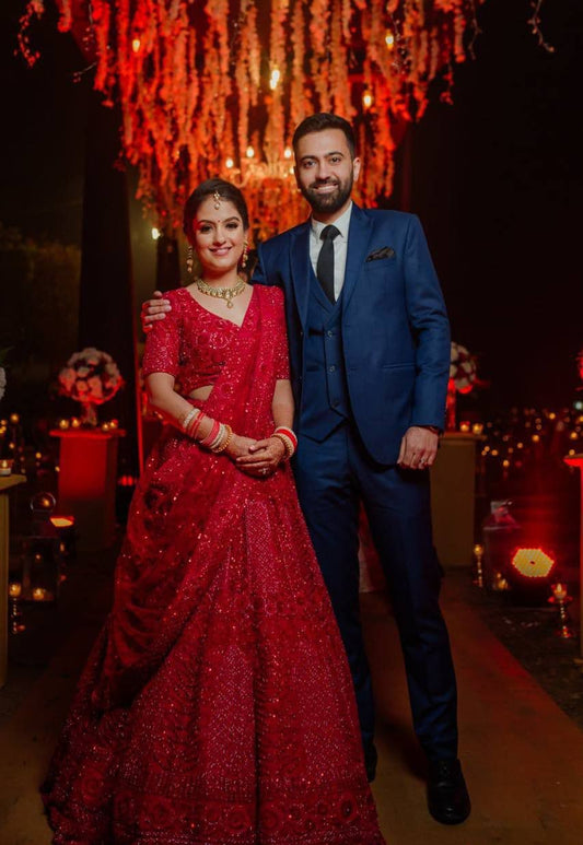 Fantastic Red Color Sequence Work Georgette Lehenga Choli Design