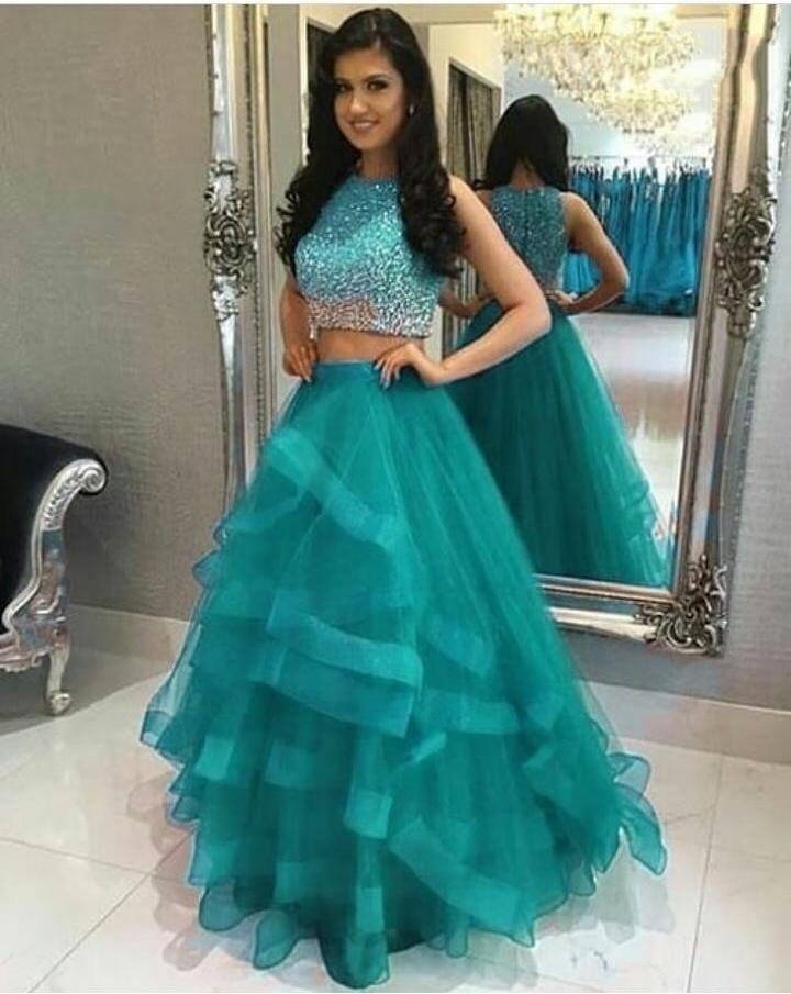 Party Wear Rama Color Designer Sequence Work Fancy Net Ruffle Kali Flair Latest Design Lehenga Choli