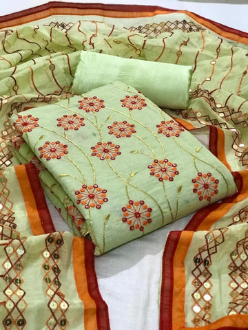 Appealing Chanderi Sequence Work Festival Wear Salwar Suit For Women