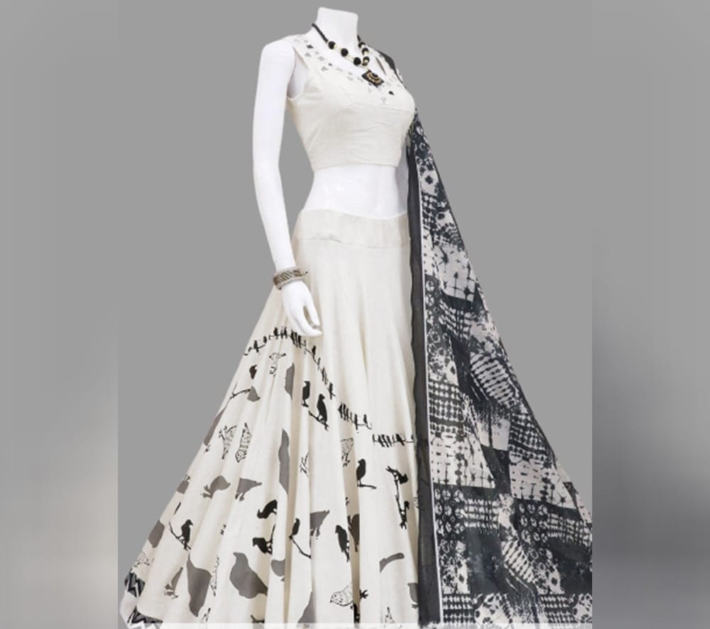 White Color Designer Italian Silk Fancy Digital Printed Festive Wear Latest Design Lehenga Choli