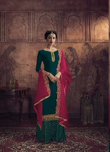 Charming Green Color Georgette Embroidered Work Designer Salwar Suit
