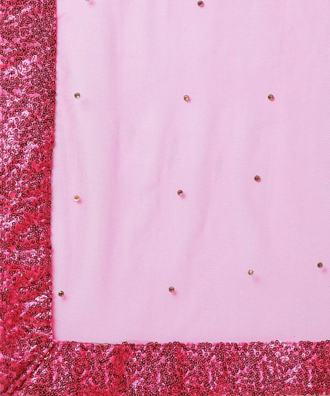 Good-looking Pink Color French Gotta Designer Digital Printed Party Wear Lehenga Choli