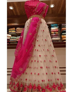 Opulent Rani Pink Color Wedding Wear Organza Multi Thread Work Lehenga Choli