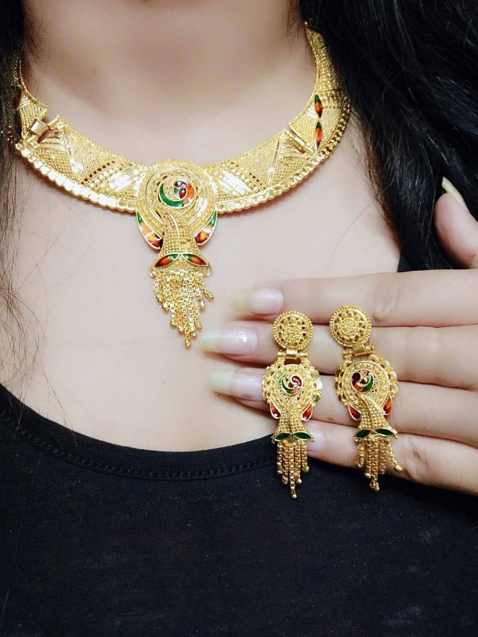 Mind-blowing Golden Plated Imitation Necklace Set For Women