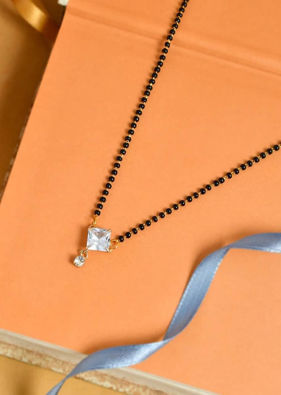 Enamoring White Color American Diamond Artificial Mangalsutra