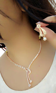 Gorgeous White Color Moti Diamond Artificial Necklace Set