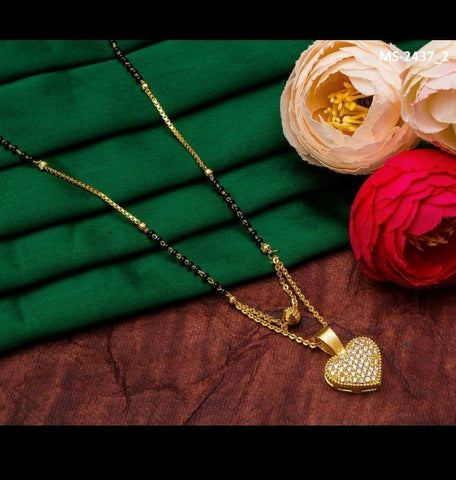 Beautiful Heart Shape Function Wear Diamond Mangalsutra For Women