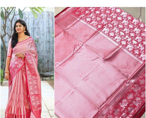 Pink Color Party Wear Rich Pallu Banarasi Design Designer Saree Blouse