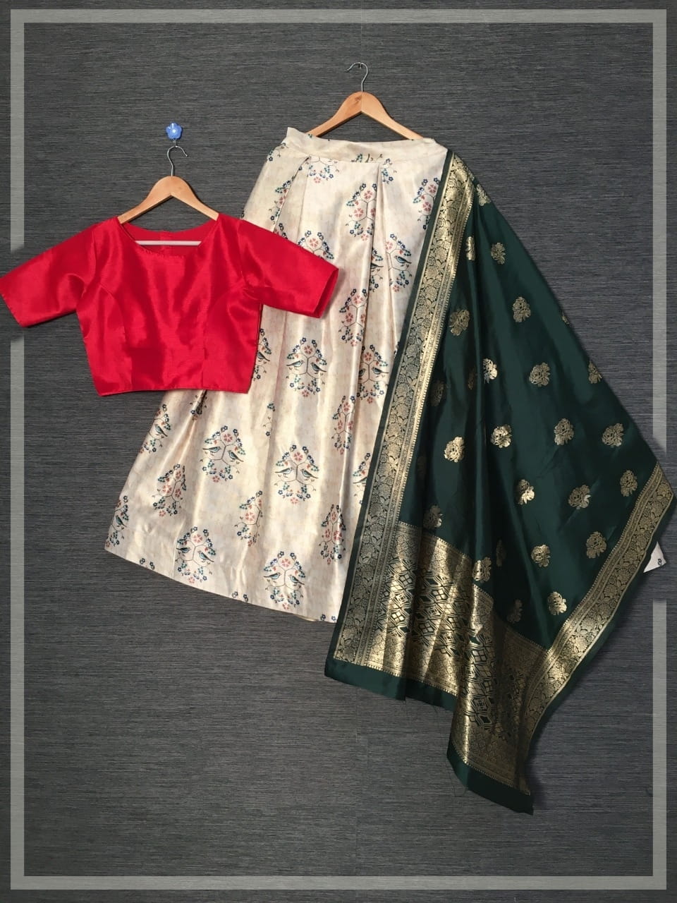Maroon Color Designer Satin Silk Zari Printed Latest Design Lehenga Choli