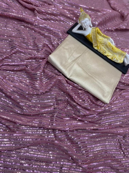 Alluring Violet Color Party Wear Georgette Sequence Work Saree Blouse