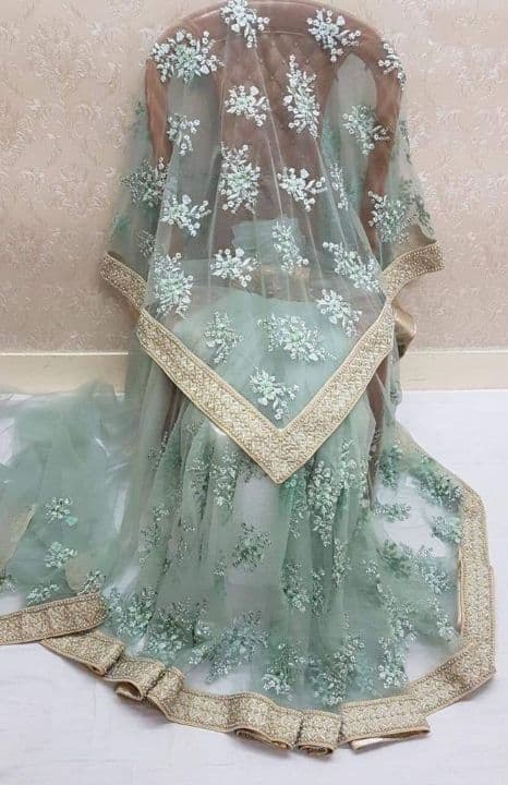 Capricious Sea Green Color Wedding Wear Embroidered Work Saree Blouse