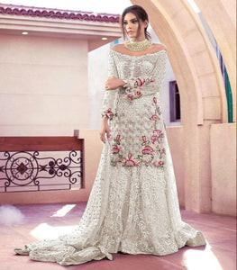 Artistic White Color Net Festival Wear Embroidered Work Salwar Suit