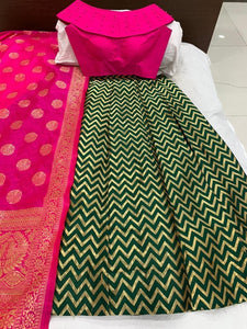 Prodigious Green Color Wedding Wear Banarasi Brocade Lehenga Choli