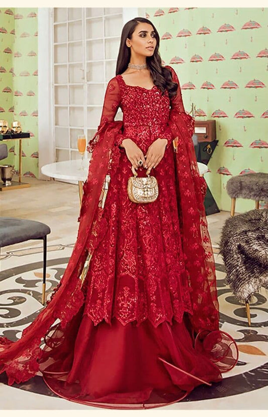 Flattering Red Color Sequence Work Function Wear Net Salwar Suit Design