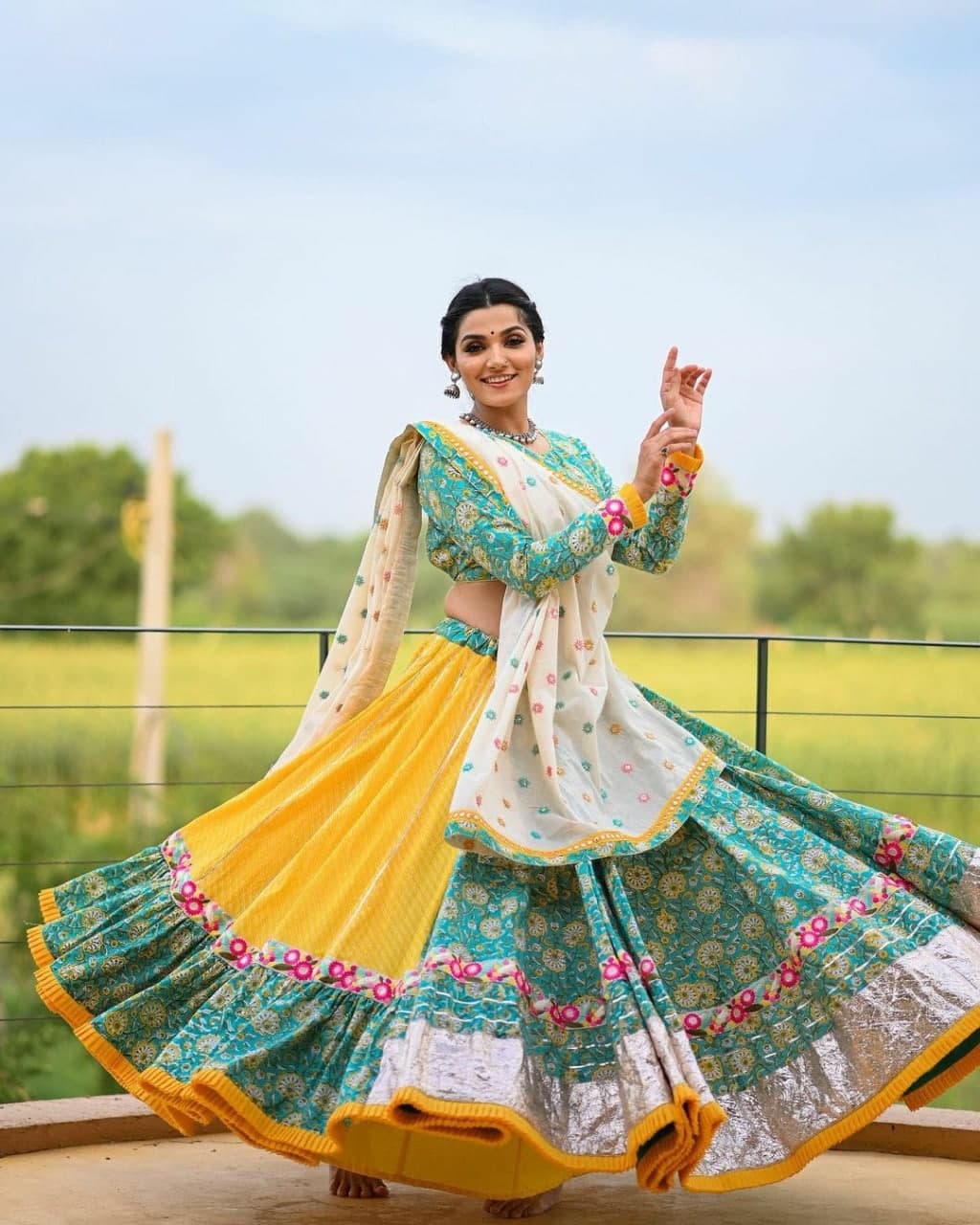 Sizzling Firozi Color Art Silk Festive Wear Digital Printed Lehenga Choli