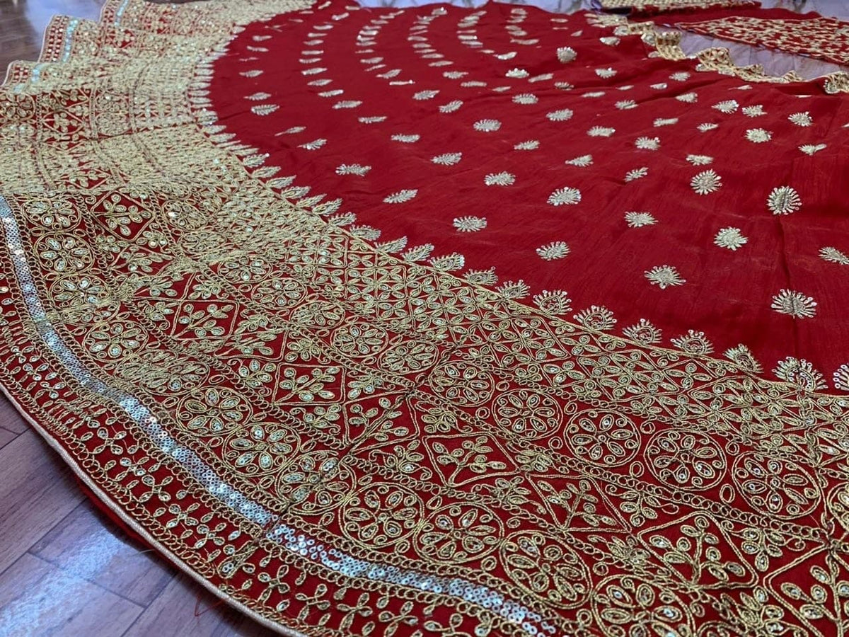 Amazaballs REd Color Banglori Silk Embroidered Work Festival Wear Lehenga Choli