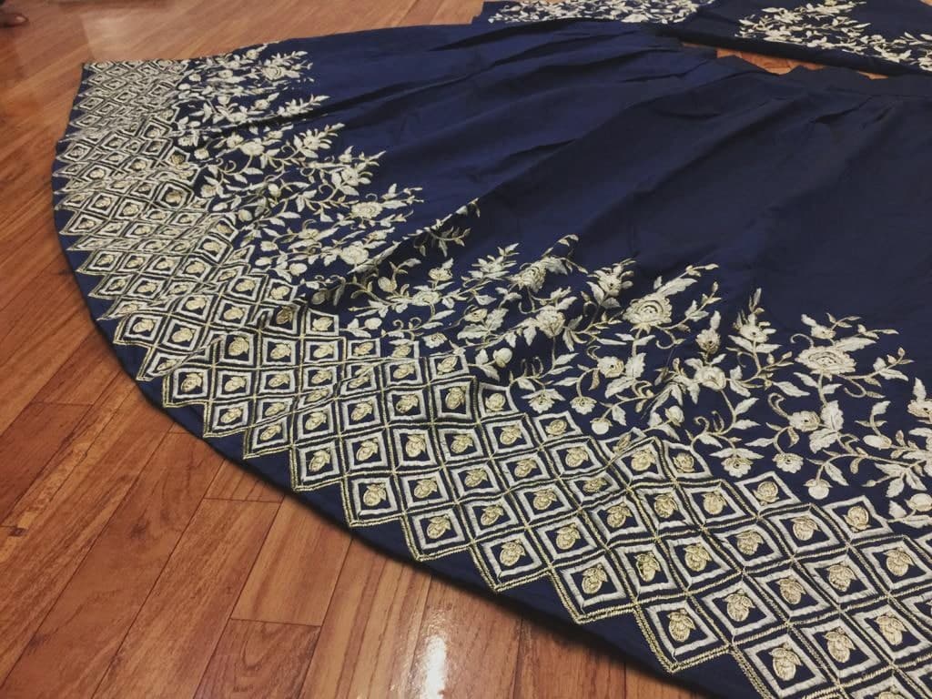 Imperial navy Blue Color Function Wear Tapeta Silk Embroidered Work Lehenga Choli