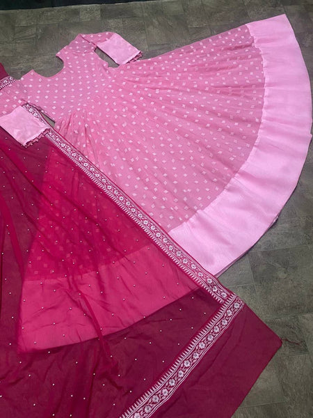 Alluring Rani Pink Color Function Wear Georgette Embroidered Work Salwar Suit