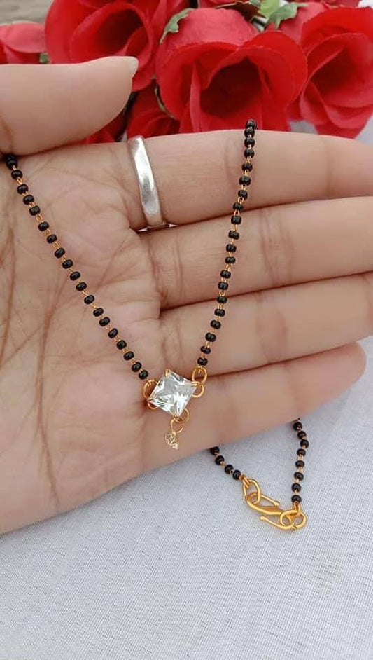 Appealing White Color Diamond Artificial Mangalsutra For Ladies