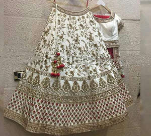 Magnetic Off White Color Art Silk Embroidered Work Occasion Wear Lehenga Choli