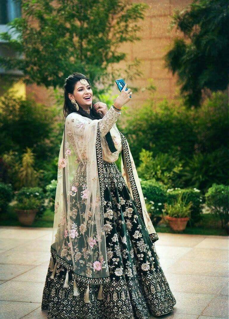 Stupendous Dark Green Color Velvet Function Wear Embroidered Flower Work Lehenga Choli