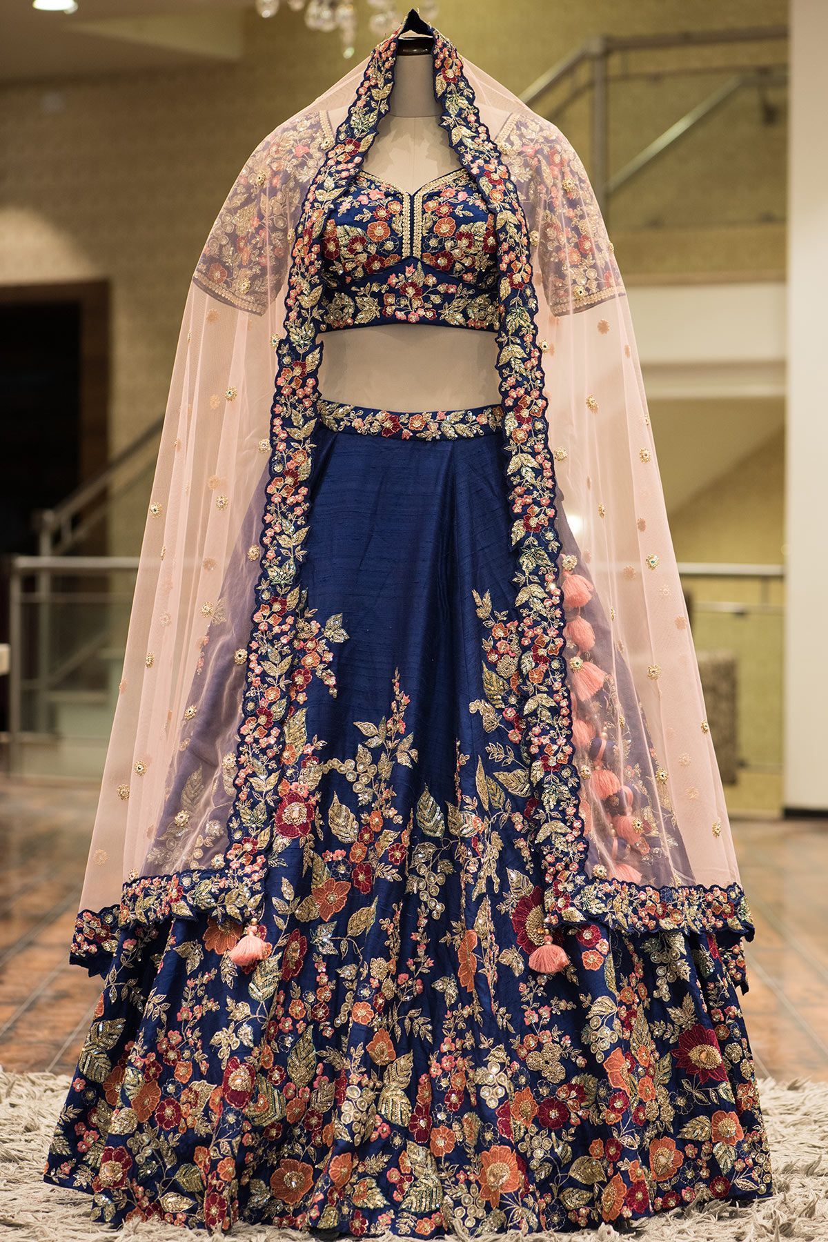 Incredible Blue Color Festive Wear Malay Silk Designer Embroidered Work Lehenga Choli