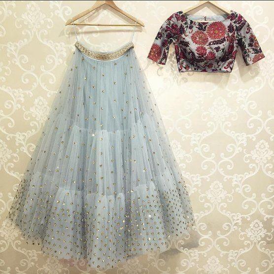 Adorable Grey Color Occasion Wear Net Silk Embroidered Work Lehenga Choli Online