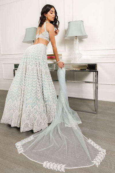 Sizzling White Color Silk Satin net Embroidered Diamond Work Lehenga Choli For Wedding Wear