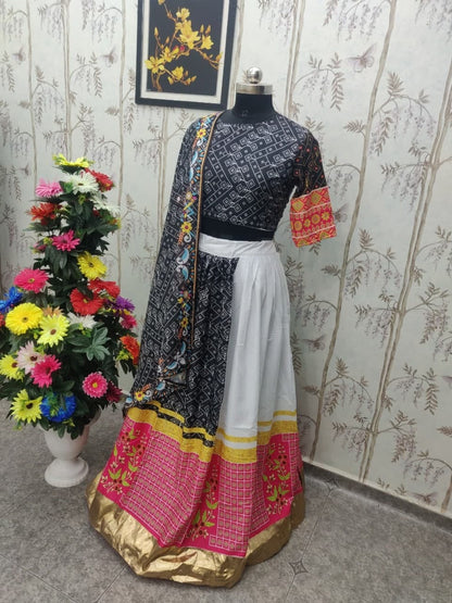Novelty White Color Butter Silk Digital Printed Function Wear Lehenga Choli