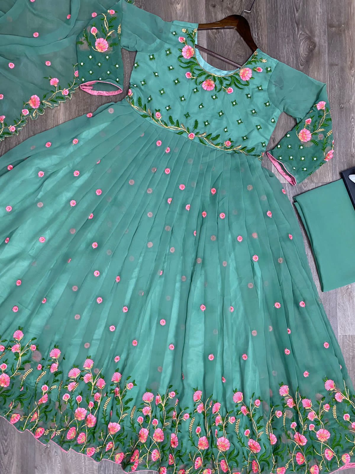 Party Wear Designer Latest Embroidered Georgette Anarkali Salwar suit Dress